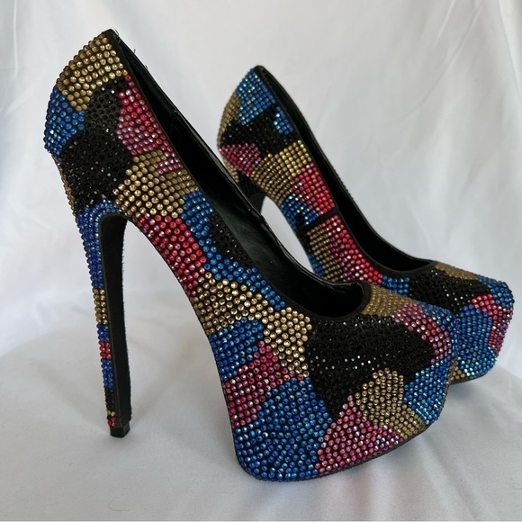 Steve Madden Dyvinal Rhinestone Heels 7 1/2 - Picture 4 of 11